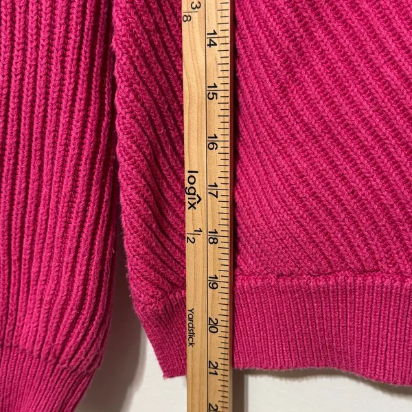 Marine Layer Skylar Mockneck Sweater Chunky Knit Bubblegum Pink Size Small - Image 9