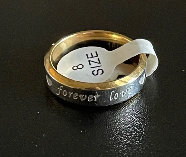 Gold silver forever love ring size 8 - Image 2