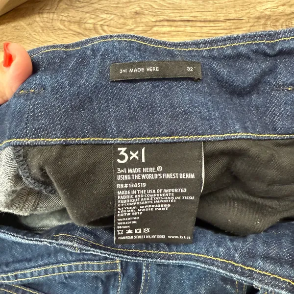 3x1‎ Kelly Paperbag Waist Dark Denim Crop Jeans Size 32 - Image 4