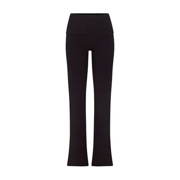 Skims Cotton Jersey Foldover Pants Black NWT Women's Black Flared Cotton Pants - Image 3