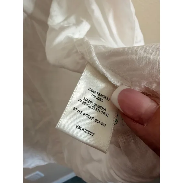 Cloth‎ & Stone Shirt Dress Women Medium White Tencel Relaxed Button Down Casual - Image 5