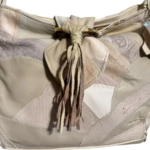 Vintage Arrivals Patchwork Suede Leather Shoulder Bag Purse‎ nwt - Image 2
