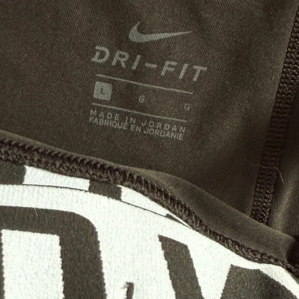 Nike Black Dri-Fit Performance Logo Waistband Leggings Black White Size Large - Image 6