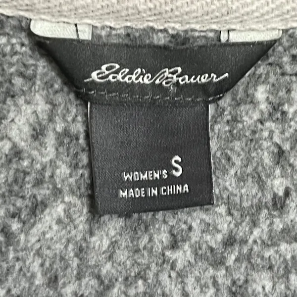 Eddie‎ Bauer Womens Gray Marl Sweater Fleece Snap Mock Neck Pullover Small - Image 7