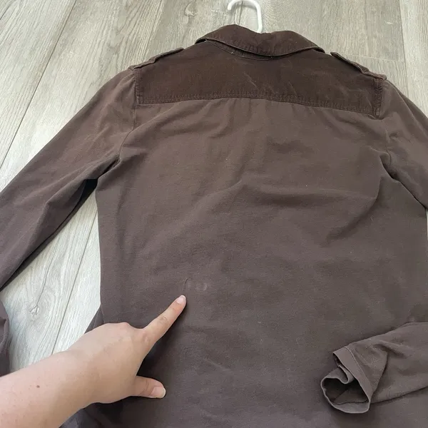 James Perse Shirt cotton corduroy button up long sleeve womens Brown (large) - Image 7