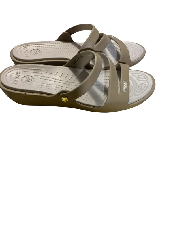 Crocs wedge strappy slip on sandals - Image 2