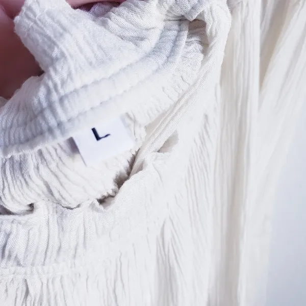 Free People 100 Degree Ivory White Lace Ruffle Mini Halter Dress - Image 9