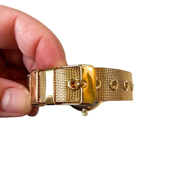 Time and Tru Gold Floral Watch Adjustable Faux Gold Bracelet Feminine Chic Y2K - Image 5