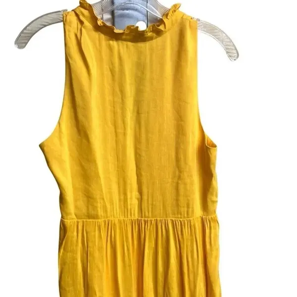 495. Antonio Melani sun yellow v neck Linen blend maxi dress size 4 - Image 9