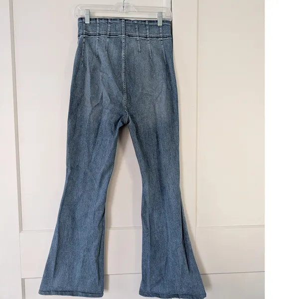 Free People We The Free Just Float On Flare Jeans Blue High Rise‎ Size 31 Flare - Image 3