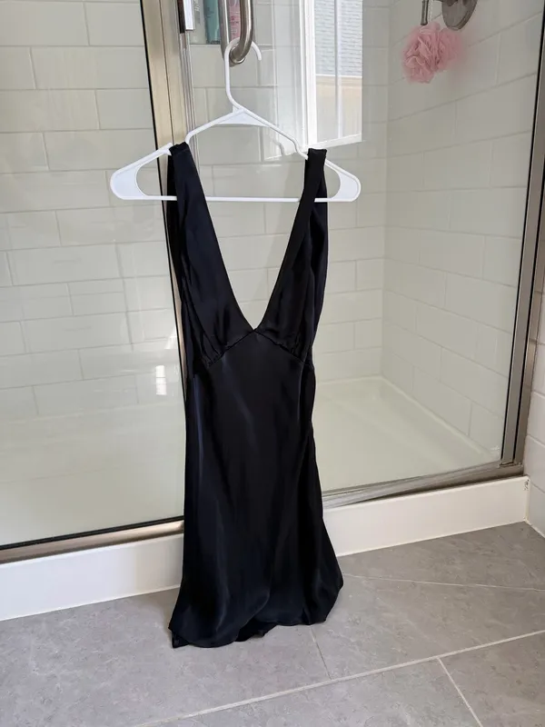 Nadia Satin Mini Dress Cowl Back Meshki - Image 5