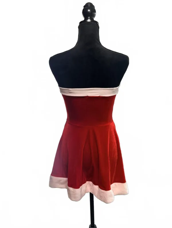 Christmas Red velour Santa dress Tube Mini Dress - Sexy Aesthetic - Size S - Image 4