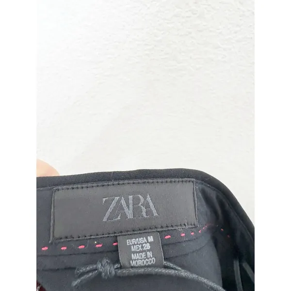 Zara Tuxedo Pencil Skirt Medium Black Satin Cumber-bun Cocktail Office Siren - Image 9