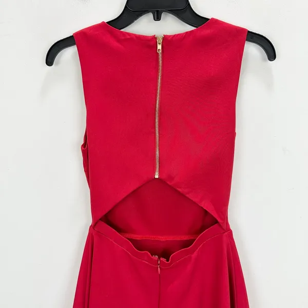 Lulus Just Us Red Skater Mini Dress Sleeveless A Line Backless Cutout XS NWT - Image 10
