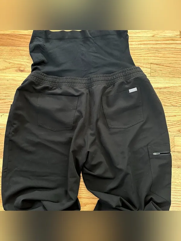 FIGS Zamora Maternity Jogger Scrub Pants Black Petite XXL - Image 14