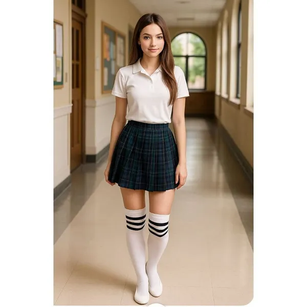 White Thigh-High Socks With Black 3-Stripe Over-Knee-One Size - Image 3