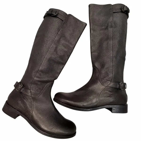 J. Crew Black Pebbled Leather Emmett Tall Boots 7.5 - Image 6