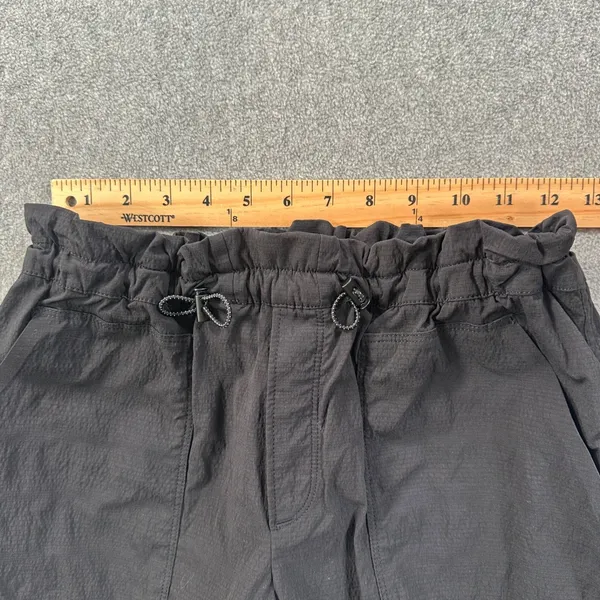 Athleta Drawstring Utility Straight Leg Active Pants Women's 10 Black Pockets - Image 6