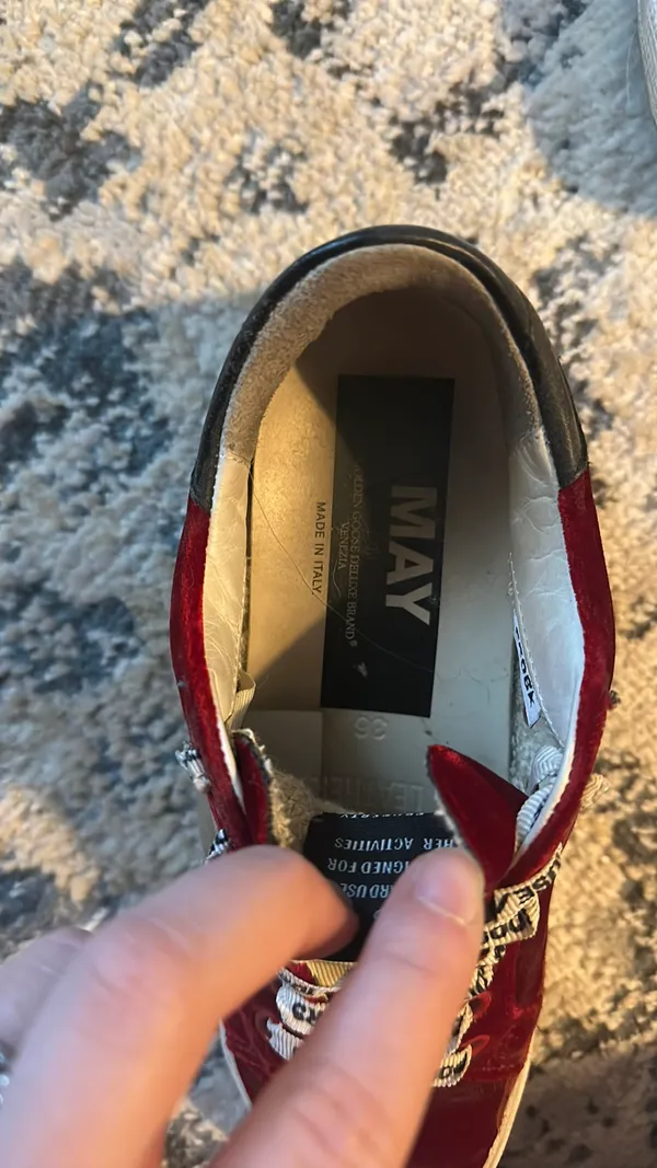 Golden Goose Sneakers Red May Classic Glitter Star 35 - Image 5