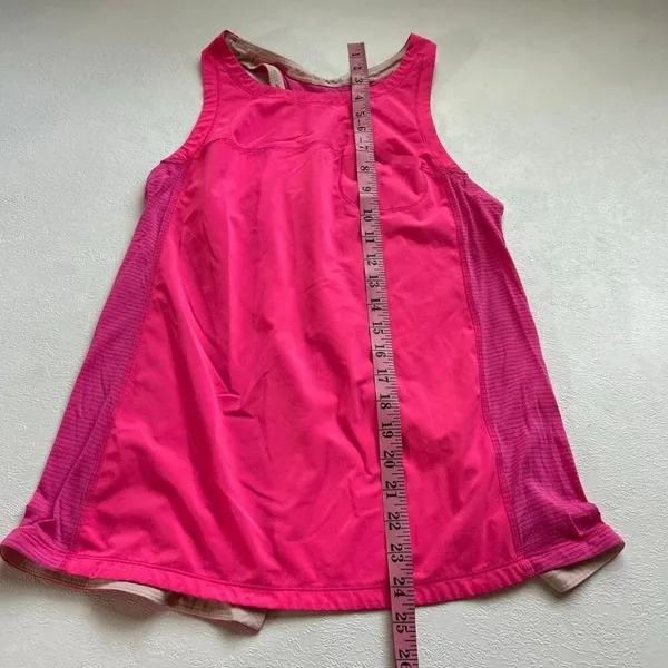 Lululemon Hot Pink Racerback Tank Top Size 6 | Built-In Bra Mesh Back Activewear - Image 5