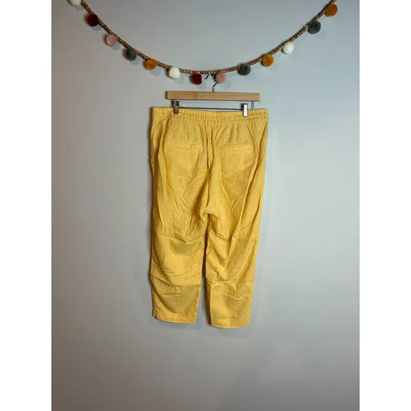 Gap yellow linen blend Easy Pant cropped pants - Image 2
