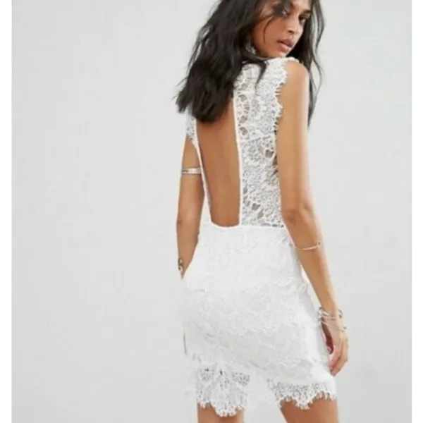 Free People Daydream White Lace Wedding Bridal Mini Dress NWT Size M - Image 6
