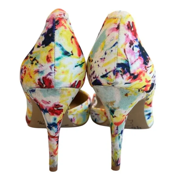 Vince Camuto Women's Pointed Toe DOrsay Heels Multi Color Floral Print Size 7 M - Image 5