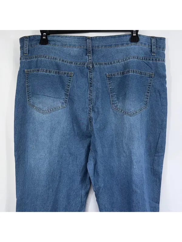 Size L Light Wash High Rise Bootcut Stretch Jeans - Image 6