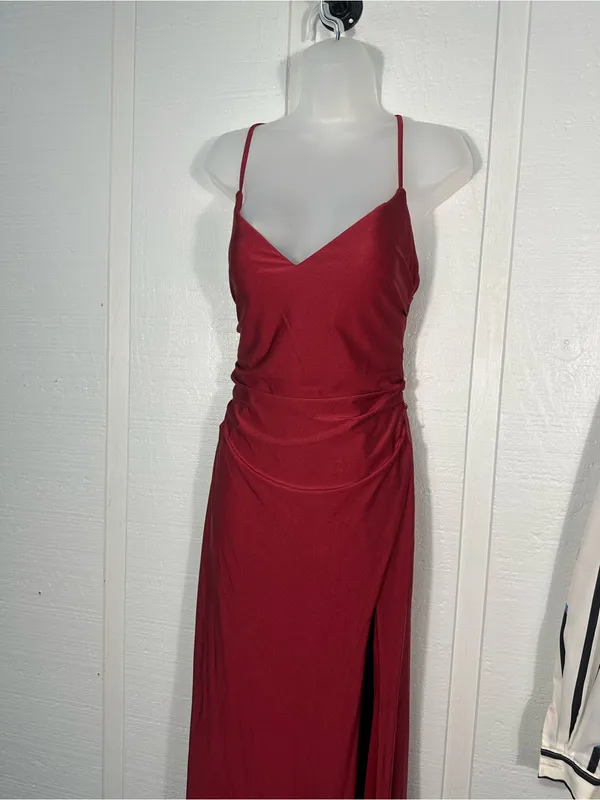La Femme Red Spaghetti Strap Dress Size 2 NWT - Image 3