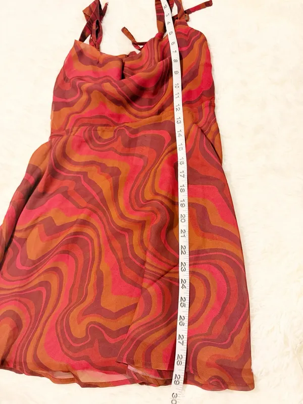 NWT For Love & Lemons Eleanor Dress Red Swirl Print Mini Size small S - Image 8