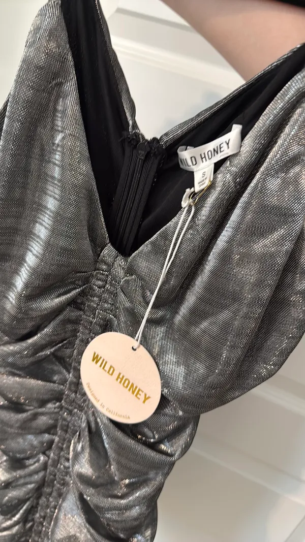 Wild Honey Boutique Silver Bodycon Dress - Image 3