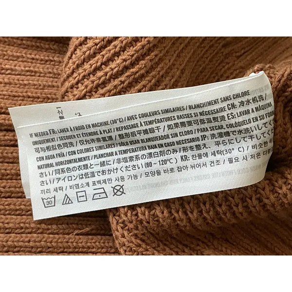 Abercrombie & Fitch Brown Cold Shoulder Mock Neck Ribbed Sweater Dress Small - Image 7