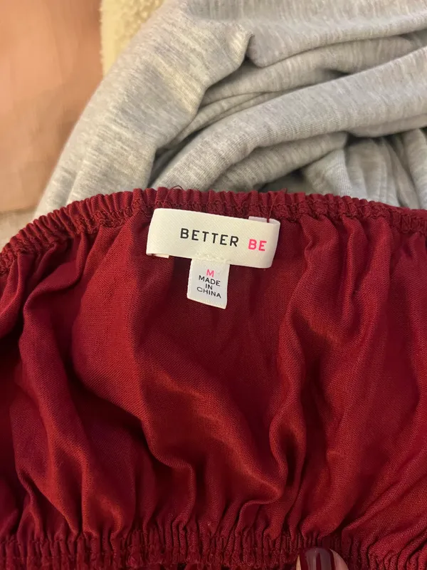 Burgundy Cropped Top Size M - Image 3