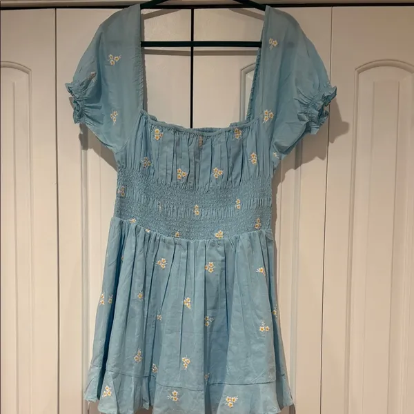 Cleobella Belinda Light Blue Mini‎ Dress large - Image 2
