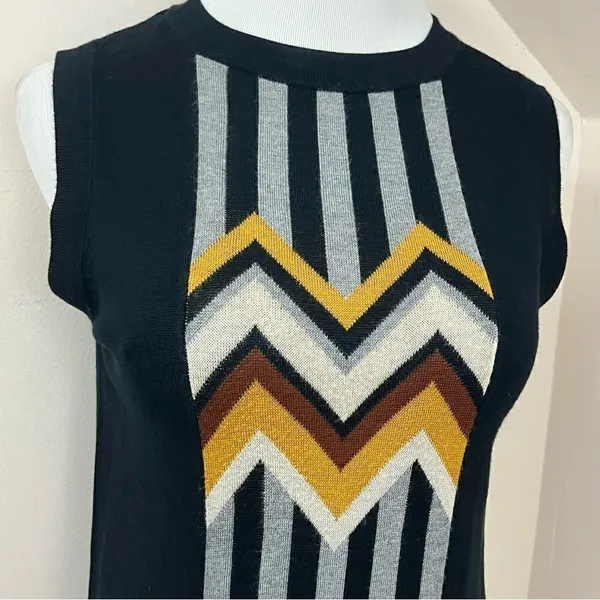 Missoni x Target Classic Black Chevron Print Sleeveless Sweater Dress S - Image 4