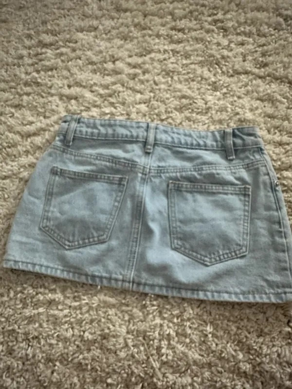 Edikted Light Blue Jean Skirt - Image 2
