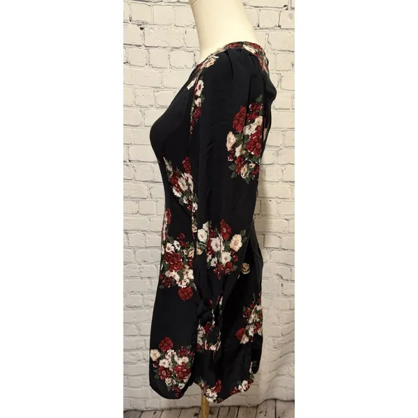 Zara Women’s Premium Denim Collection Navy Flowers Swing Dress Size Small - Image 4