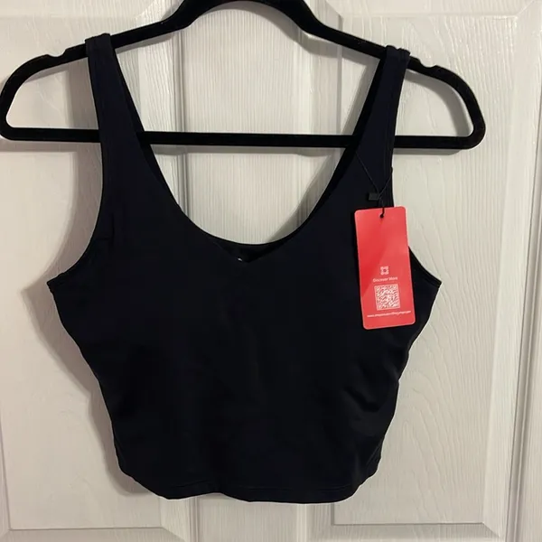 THE GYM PEOPLE Longline Sports Bra Size M Black New With Tags - Image 4