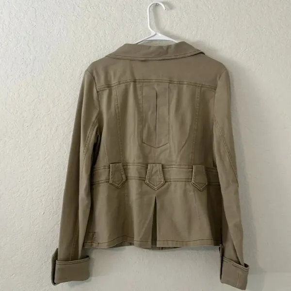 Luii jacket medium neutral jacket denim feel cotton blend cute buttons pockets Tan - Image 2
