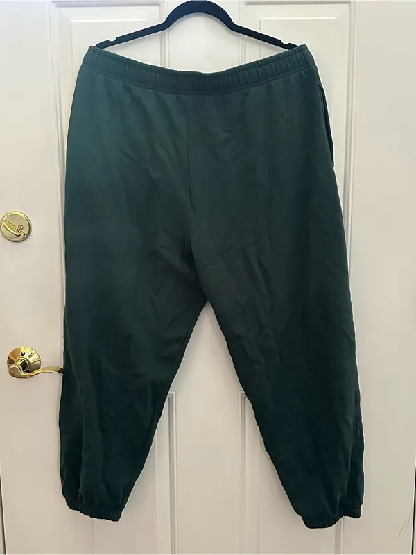PINK Victoria's Secret Dark Green Sweatpants with Elastic Waist size XL - Image 5