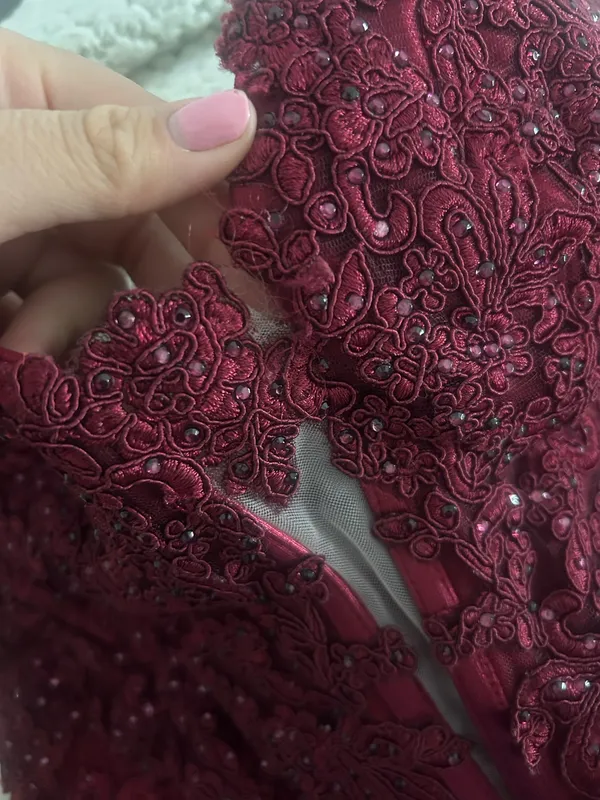 STACEES mermaid prom dress burgandy - Image 2