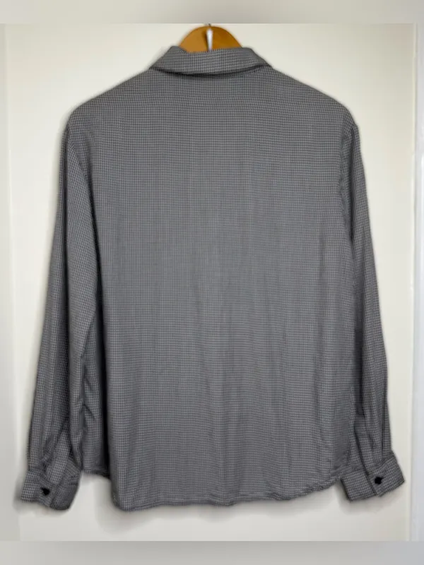 Motf Black White Gingham Blouse Top Women’s Size Large Office Business Classic - Image 3