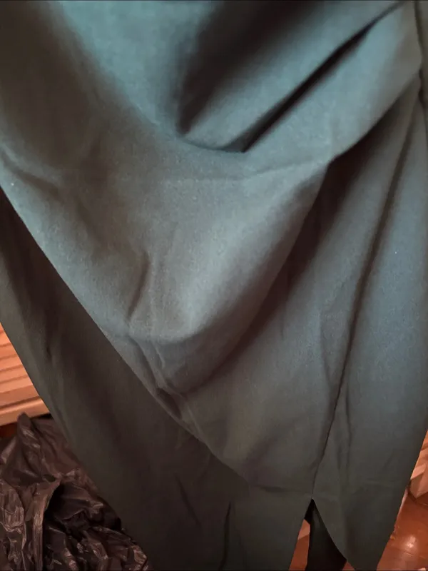 Elegant Dark Green Draped Slip Dress - NWOT Large - Image 5