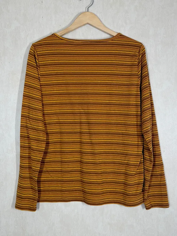 Toad&Co Women’s Piru Henley Longsleeve Shirt Lightweight Multicolor Stripe XL - Image 6