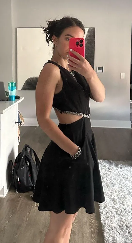 Revolve NBD Black Dress with Beaded Cutout - Image 4