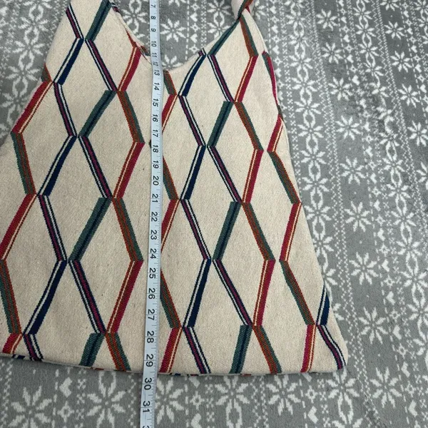 NWT ZARA Geometric Pattern Ecru‎ Large Beach Tote Bag Minimalist Artsy Japandi - Image 10