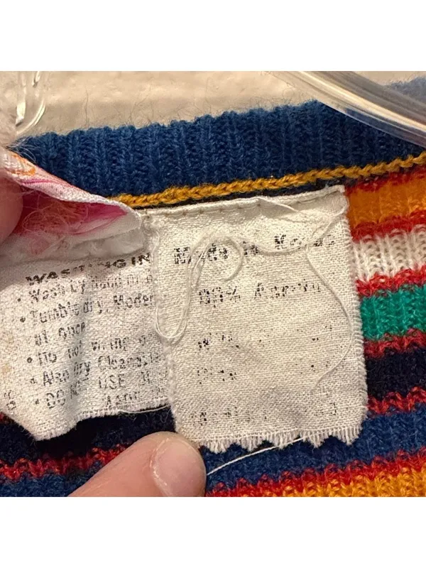 60’s Vintage Sweater Rainbow striped lightweight sweater unisex 70s cottagecore - Image 5