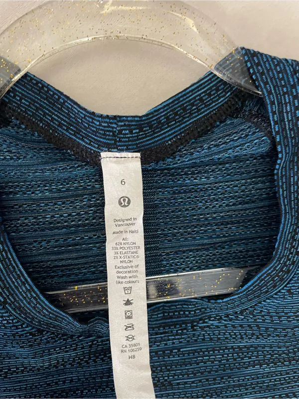 Lululemon Swiftly Short-Sleeve Performance Tee in Heather Teal Blue Size 6 - Image 6