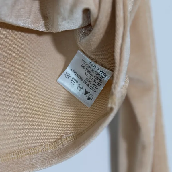 NEW Peppermayo Morning Mist Superlove Twist Front Long Sleeve Crop Top Beige 8 - Image 3