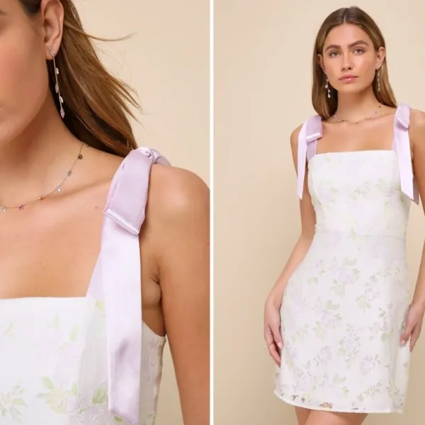 LULUS Date Night Prom Sexy Flirty Wedding Cocktail Party Floral Mini Dress - Image 3